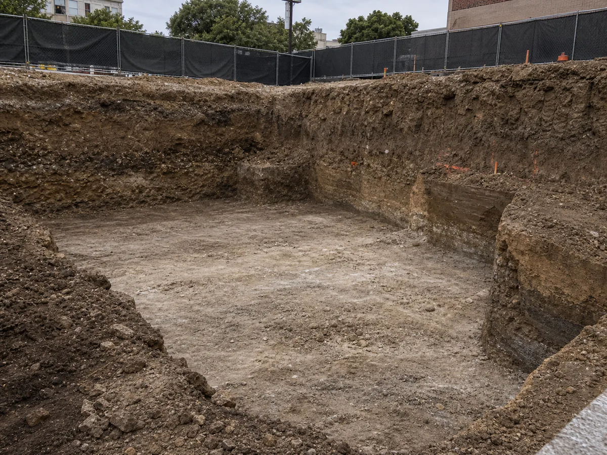 Excavation and soil conditions for a mixed-use foundation project
