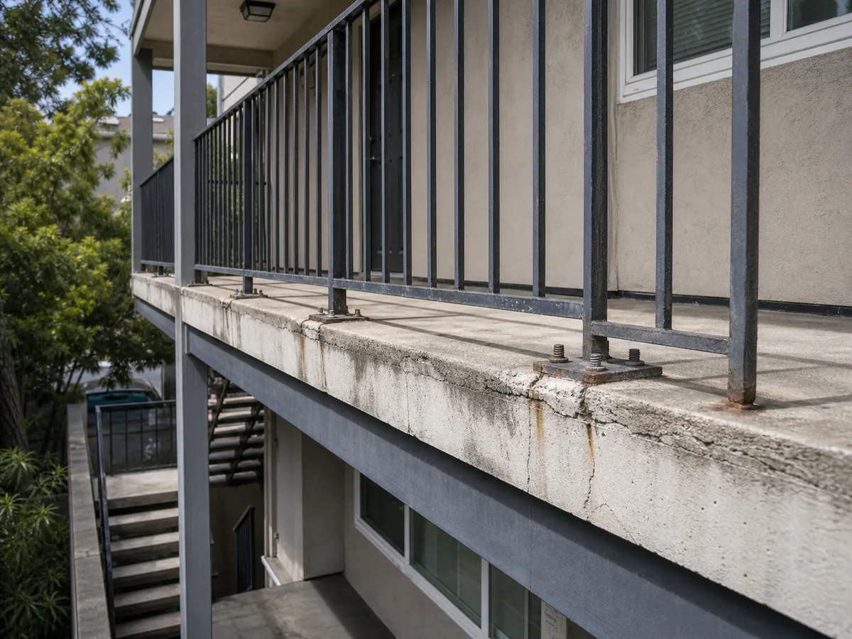 Balcony and elevated walkway condition survey for SB721 inspection